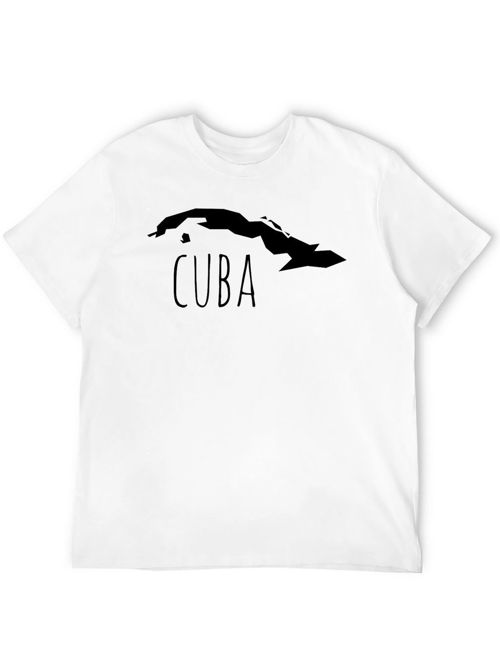 Cuba Map Graphic T-Shirt - Black