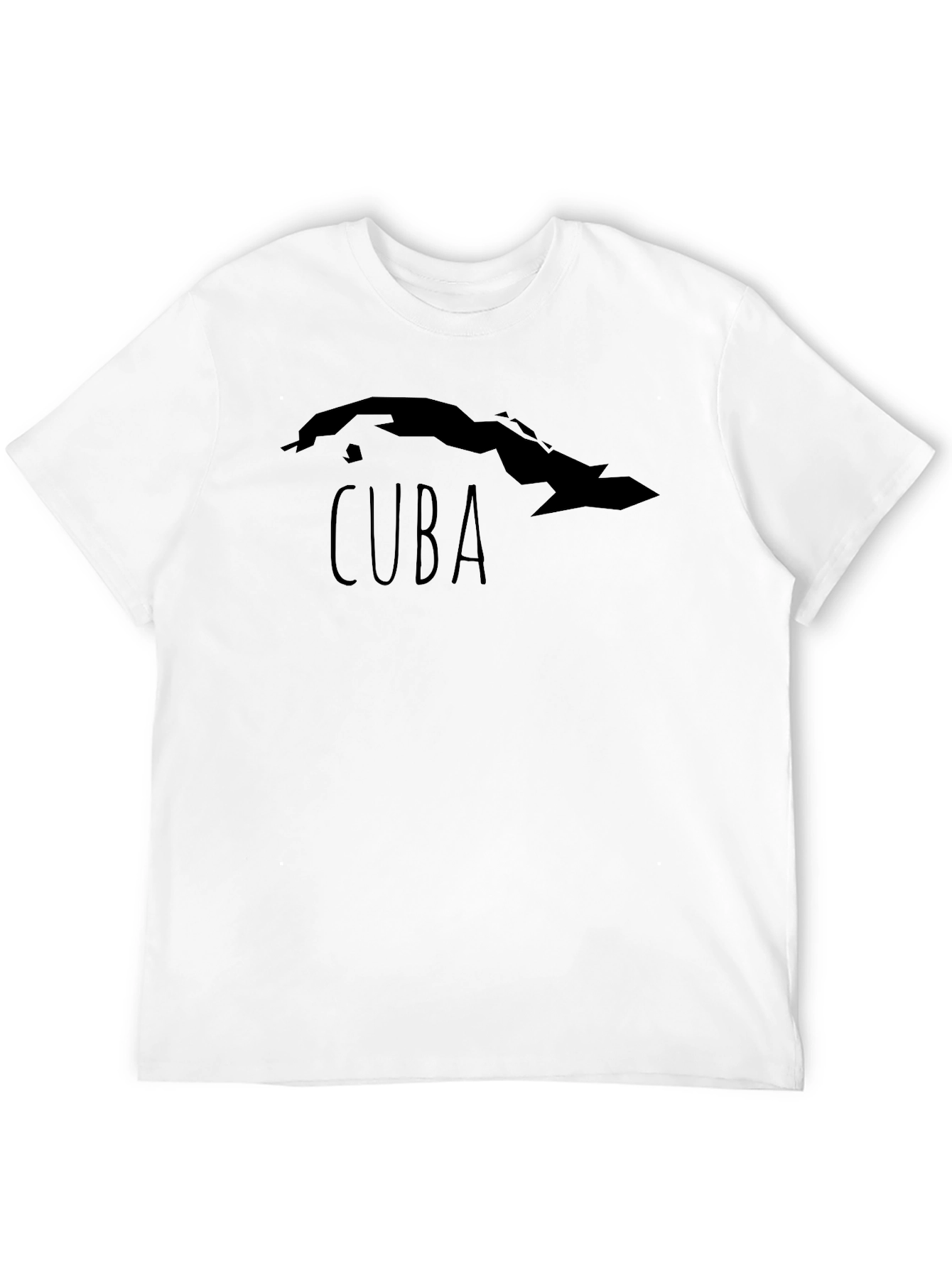Cuba Map Graphic T-Shirt - Black