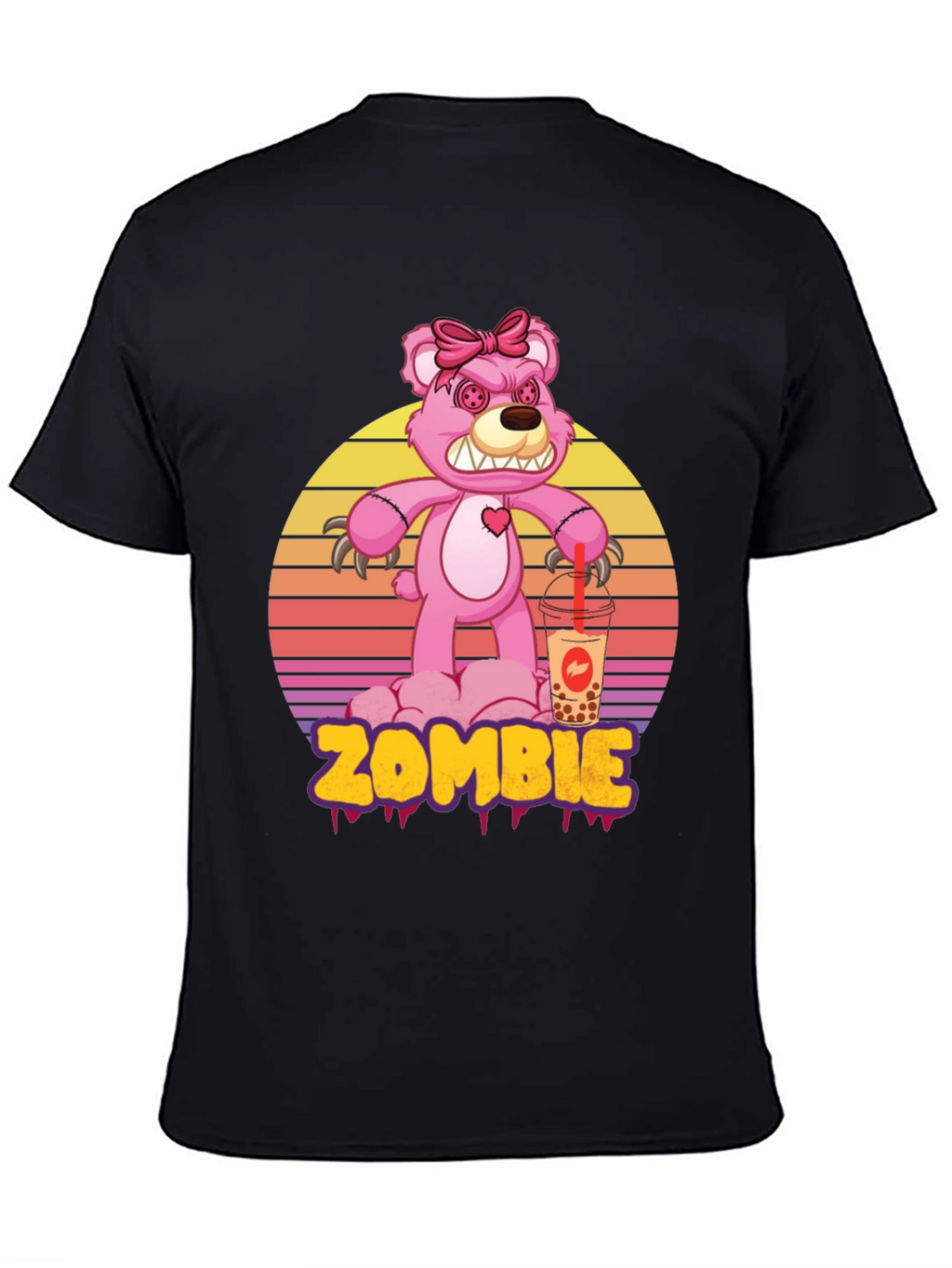 Zombie Bear Bubble Tea Graphic T-Shirt