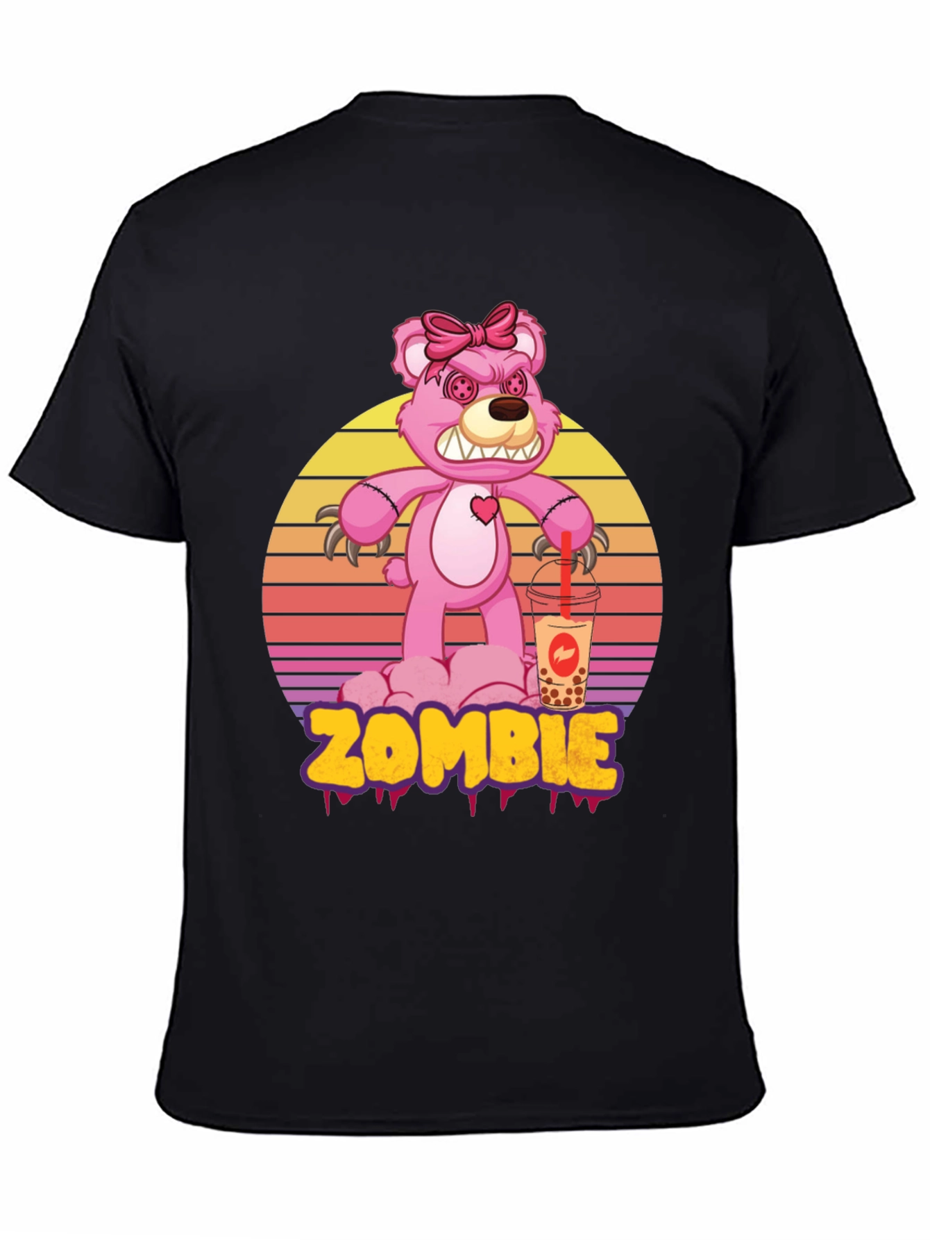 Zombie Bear Bubble Tea Graphic T-Shirt
