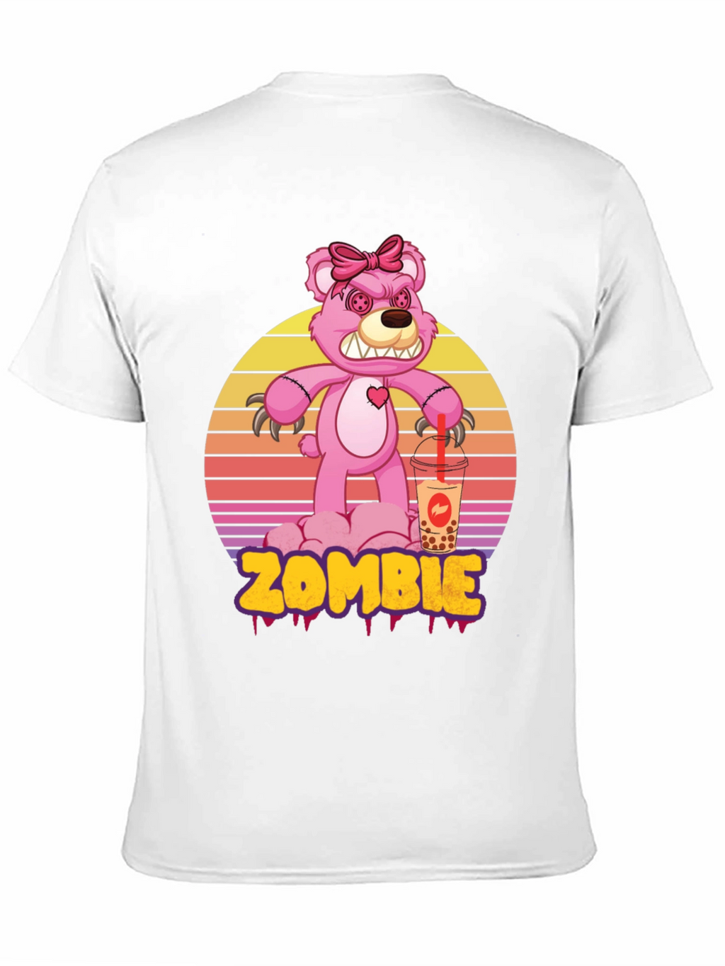 Zombie Bear Bubble Tea Graphic T-Shirt