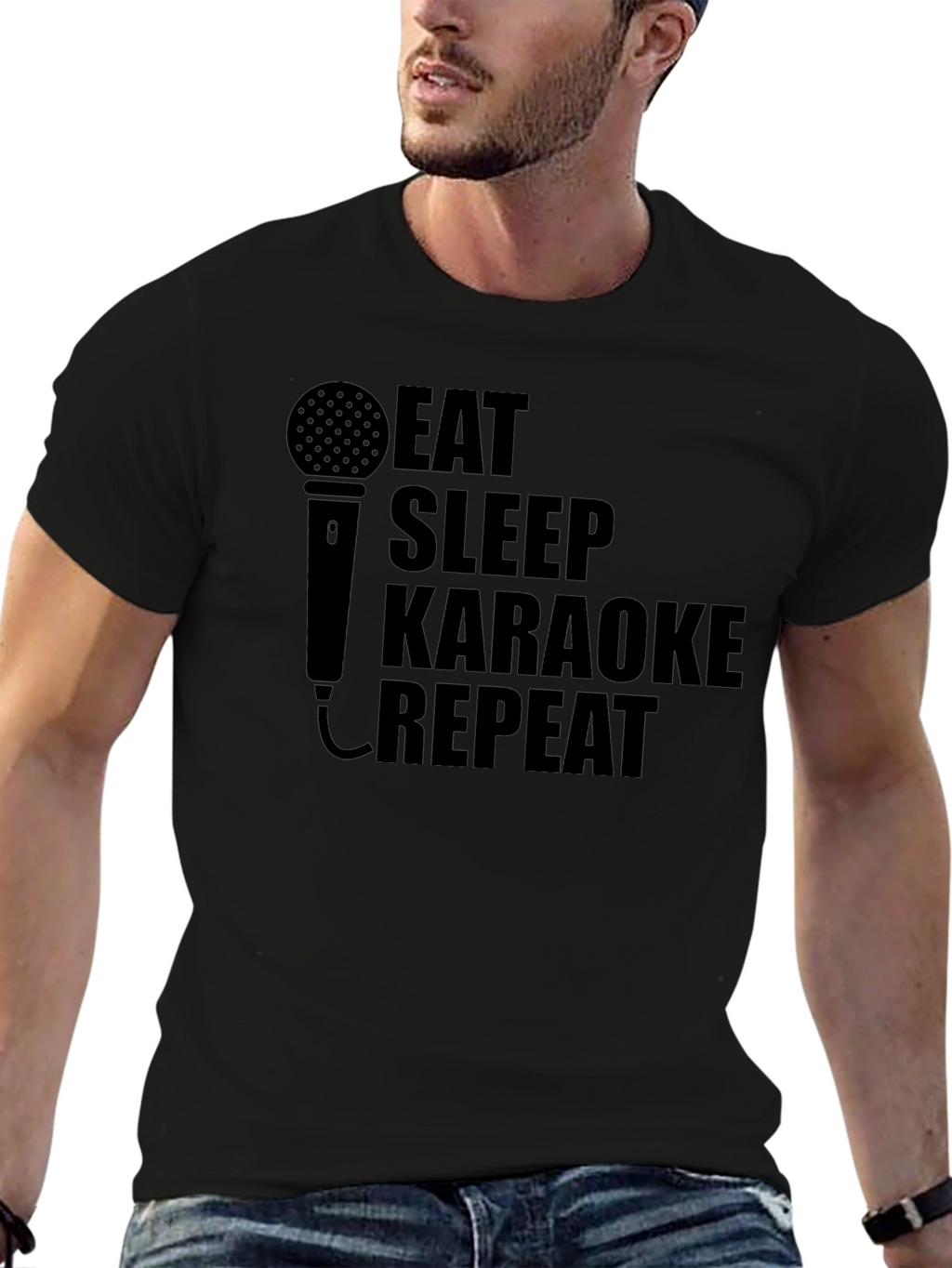 Eat Sleep Karaoke Repeat Graphic Tee