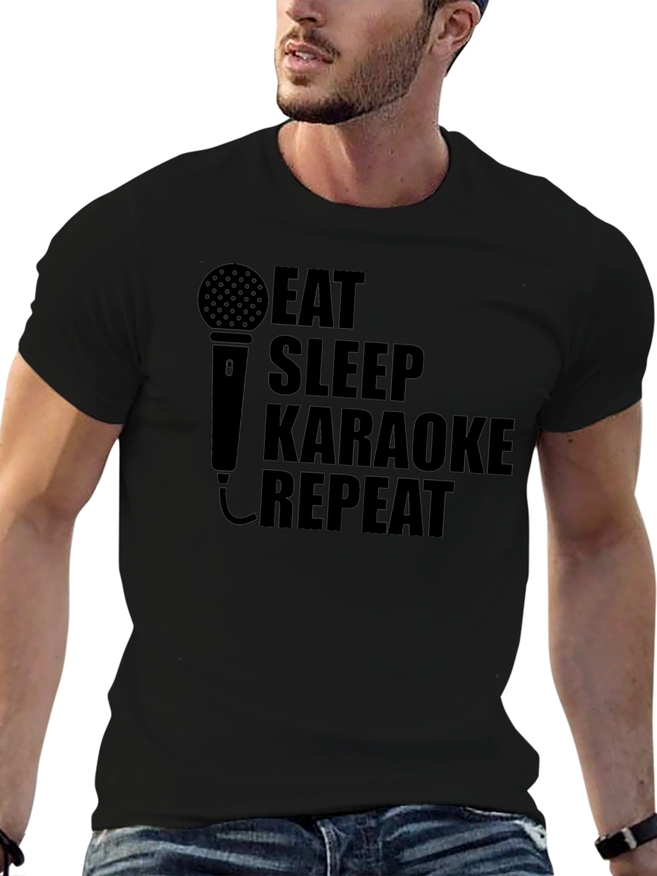 Eat Sleep Karaoke Repeat Graphic Tee