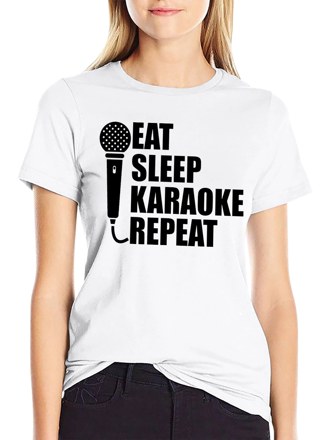 Eat Sleep Karaoke Repeat Graphic Tee