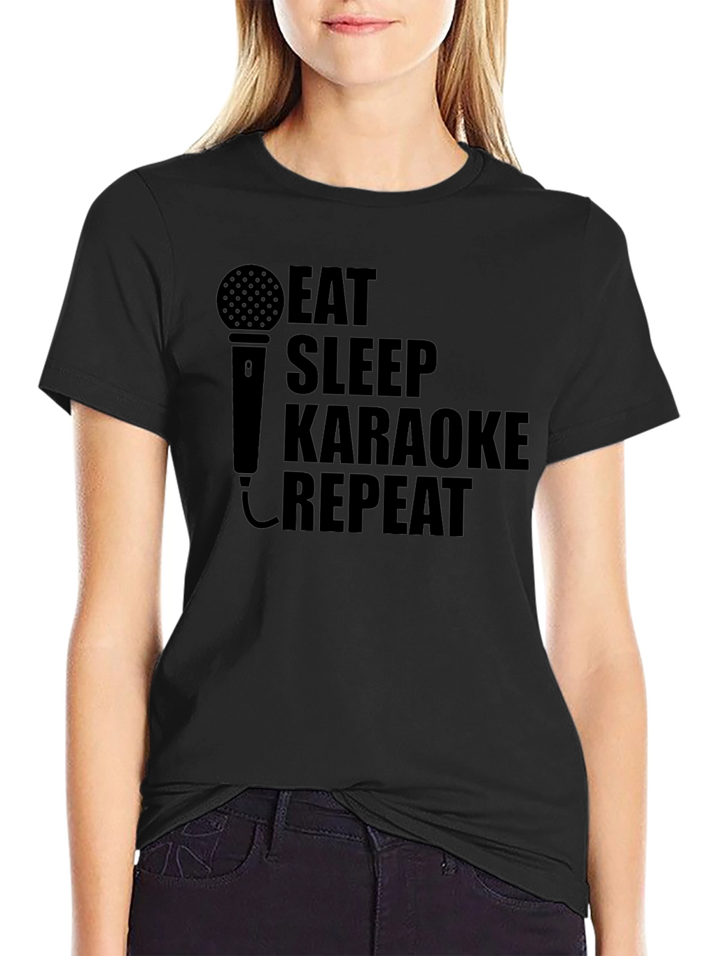 Eat Sleep Karaoke Repeat Graphic Tee