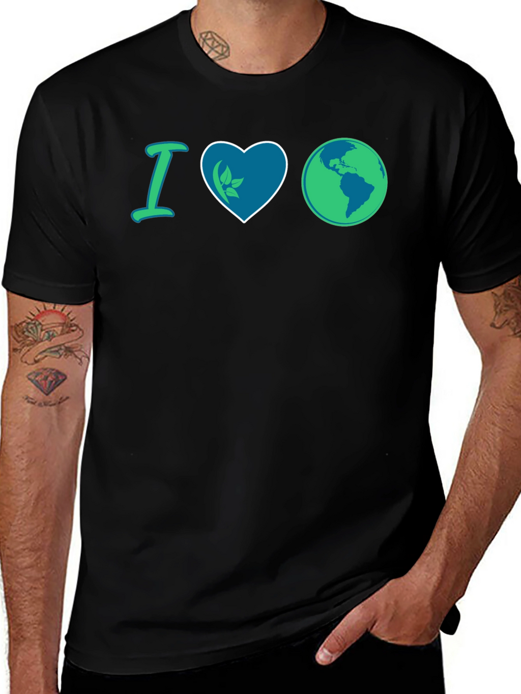 I Love Earth T-Shirt - Eco-Friendly Design