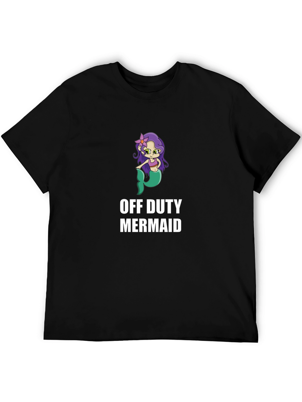 Off Duty Mermaid Graphic T-Shirt - Novelty Tee