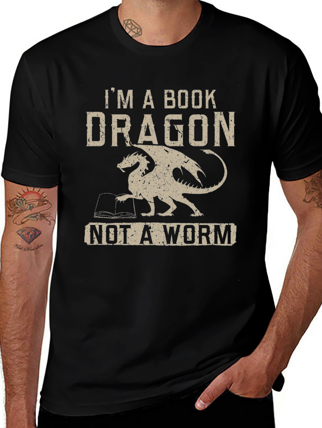 Book Dragon T-Shirt -  Im A Book Dragon Tee