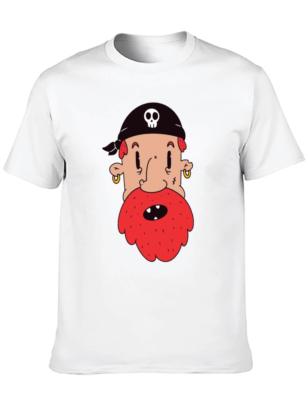 Pirate Cartoon Graphic Black T-Shirt