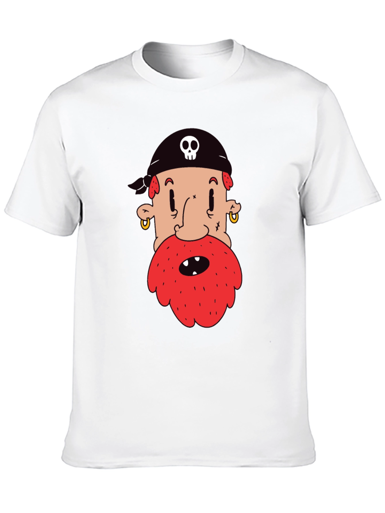 Pirate Cartoon Graphic Black T-Shirt