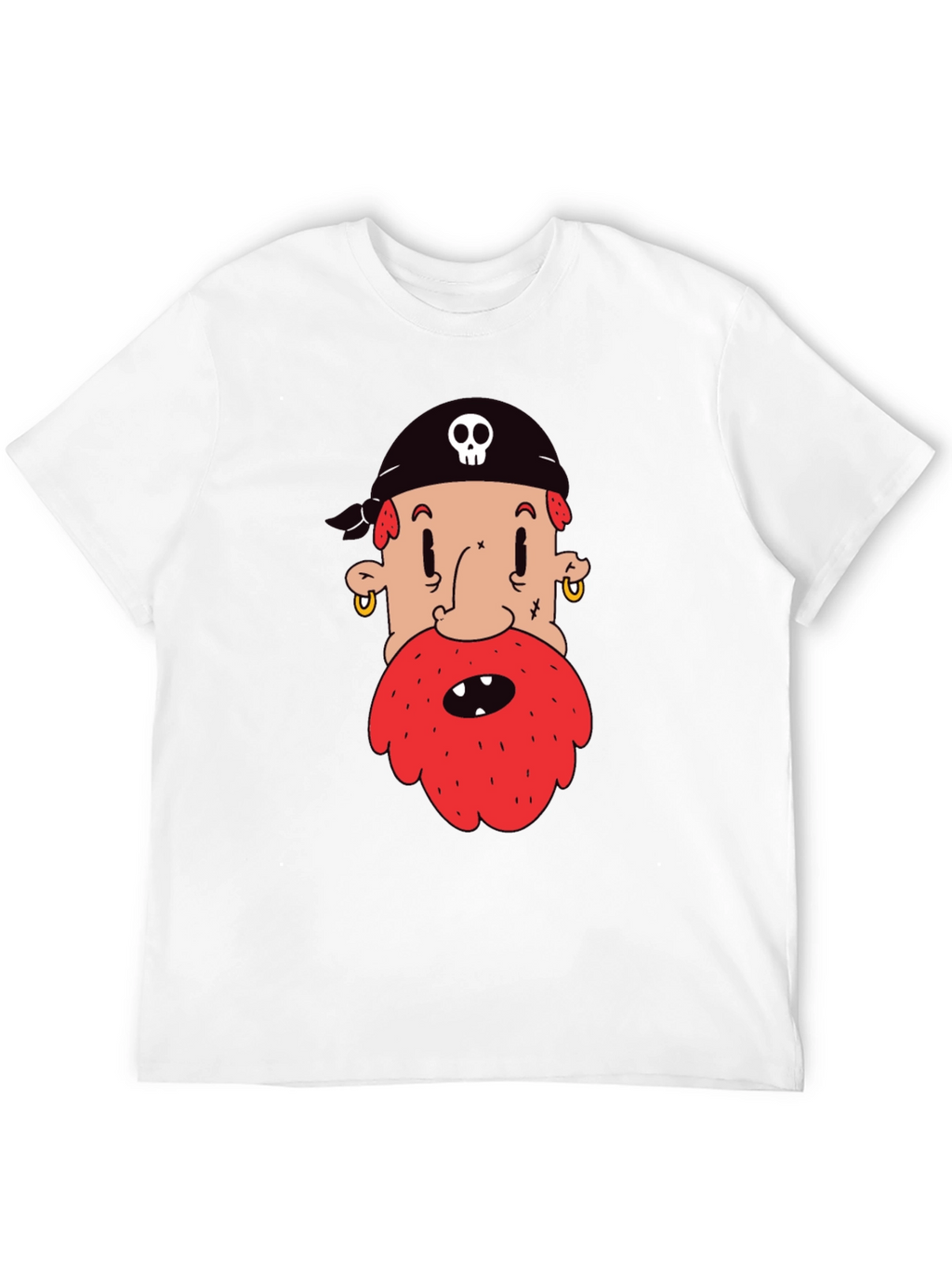 Pirate Cartoon Graphic Black T-Shirt