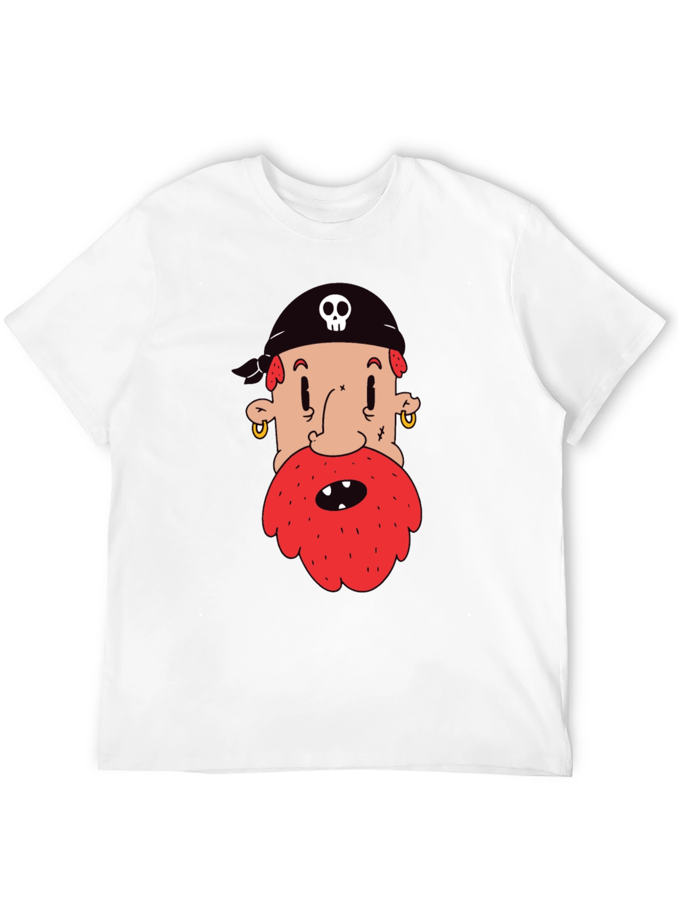 Pirate Cartoon Graphic Black T-Shirt