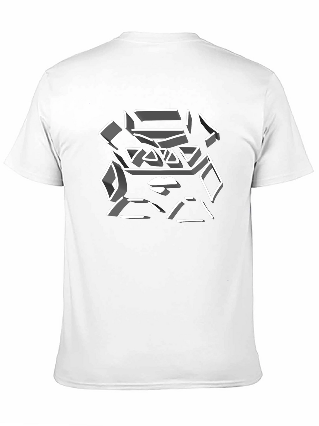 Abstract Geometric Lips Graphic Tee - Black