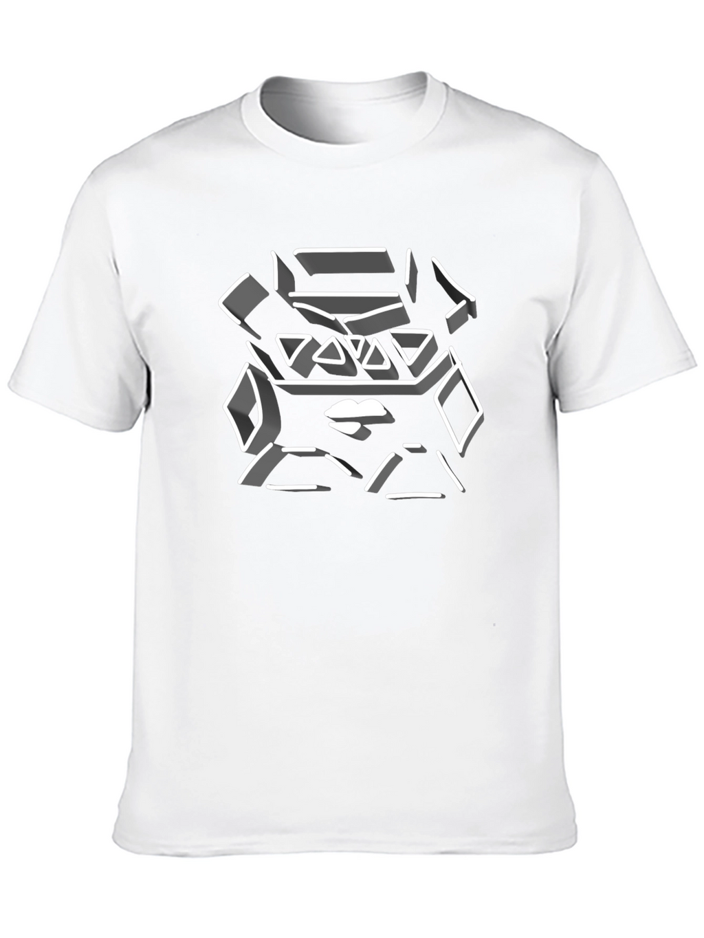 Abstract Geometric Lips Graphic Tee - Black