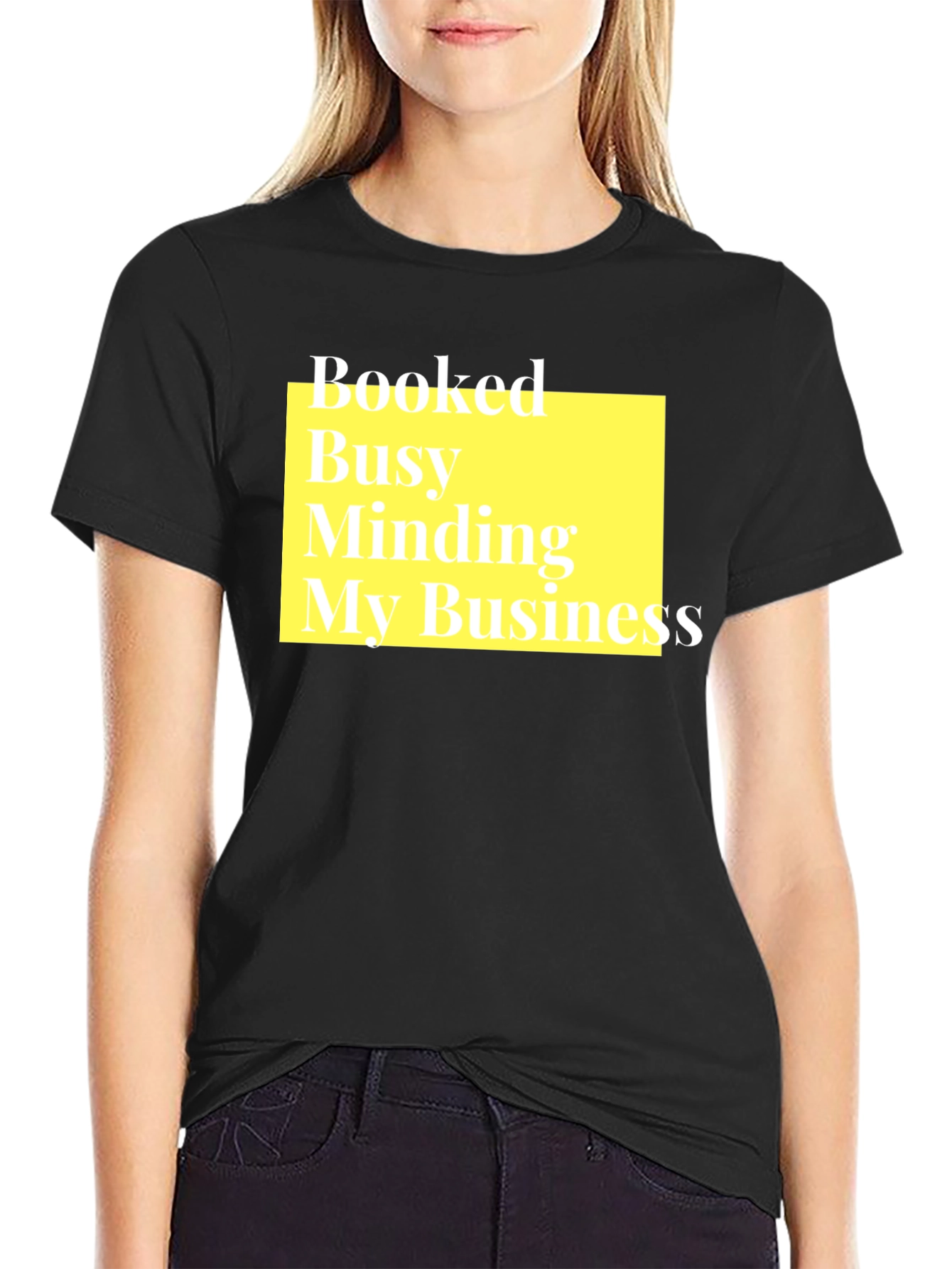 Booked Busy Minding My Business Black T-Shirt