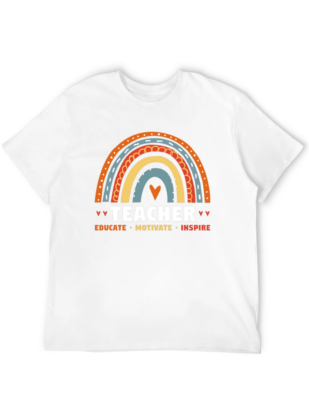 Teacher Rainbow Graphic Tee - Educate Motivate Inspire!
