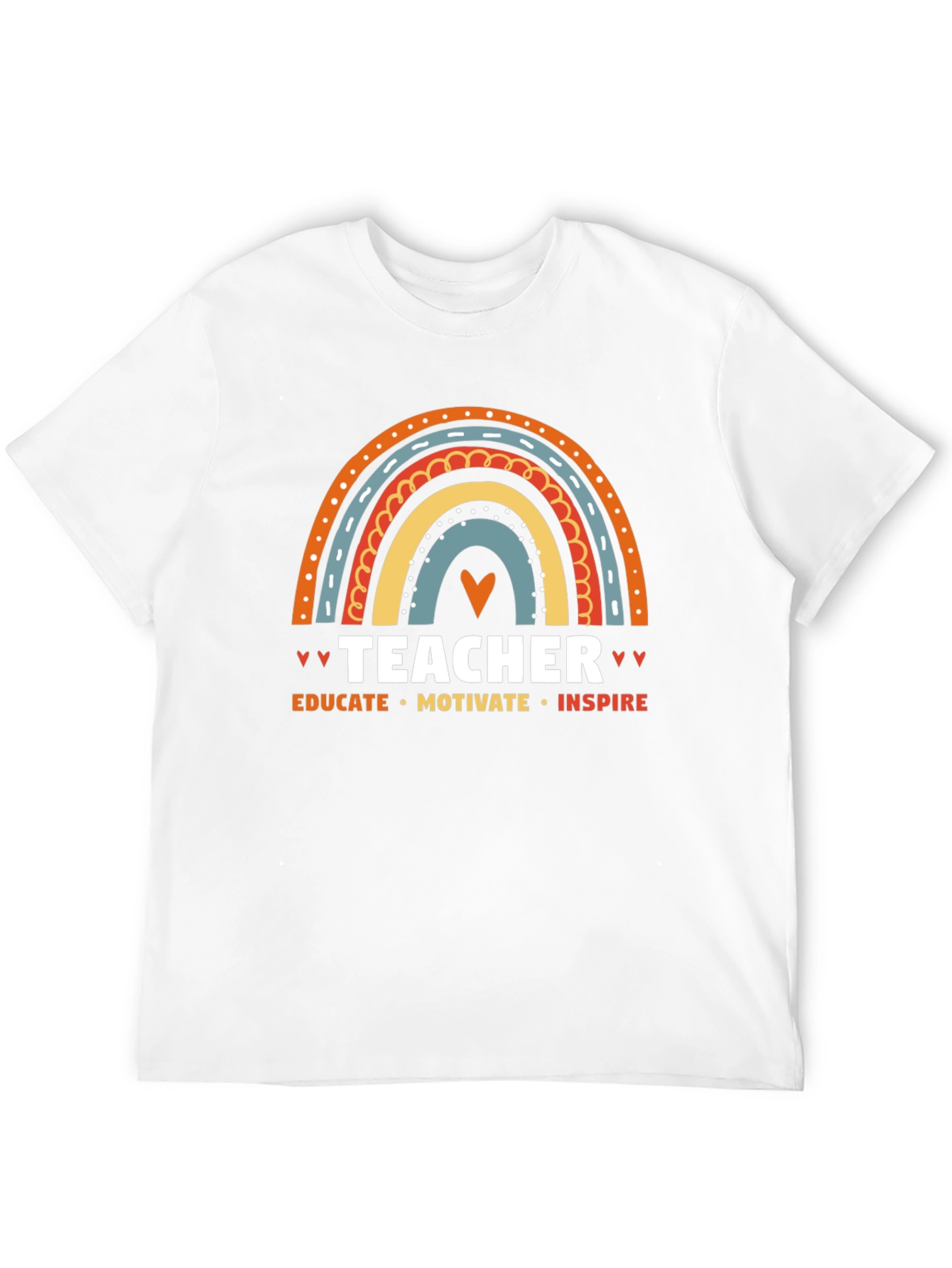 Teacher Rainbow Graphic Tee - Educate Motivate Inspire!