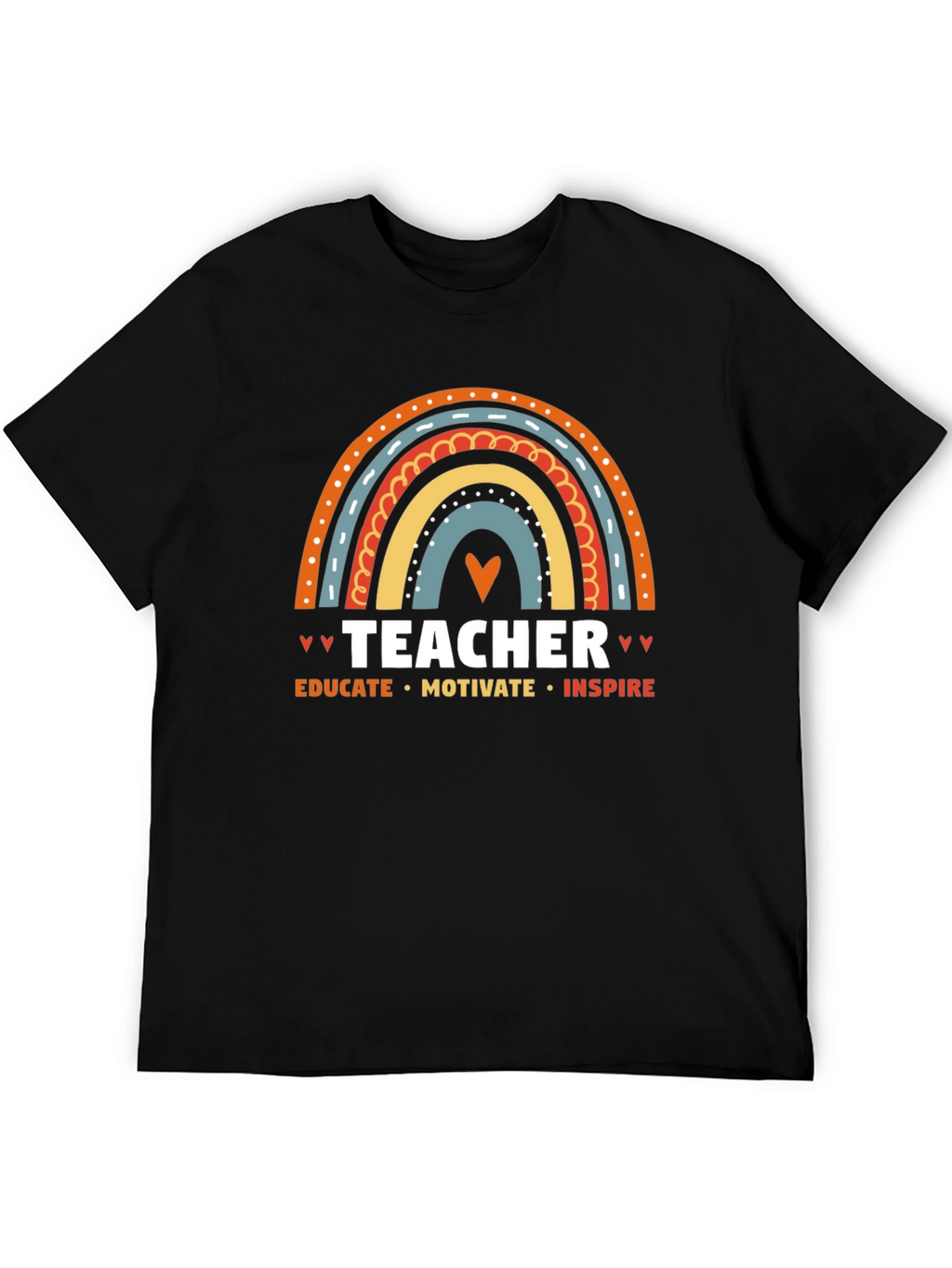 Teacher Rainbow Graphic Tee - Educate Motivate Inspire!