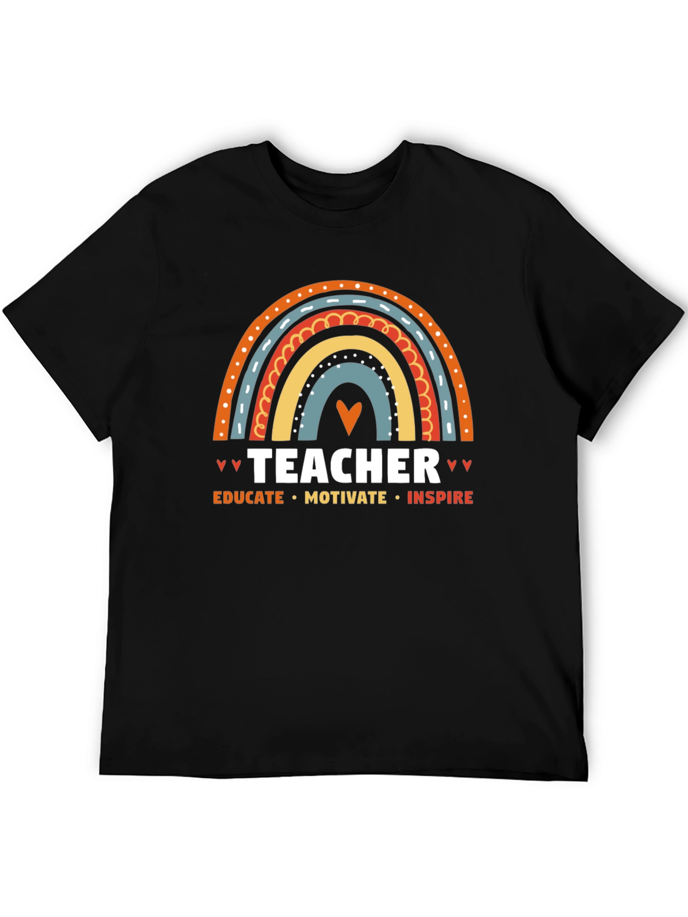 Teacher Rainbow Graphic Tee - Educate Motivate Inspire!
