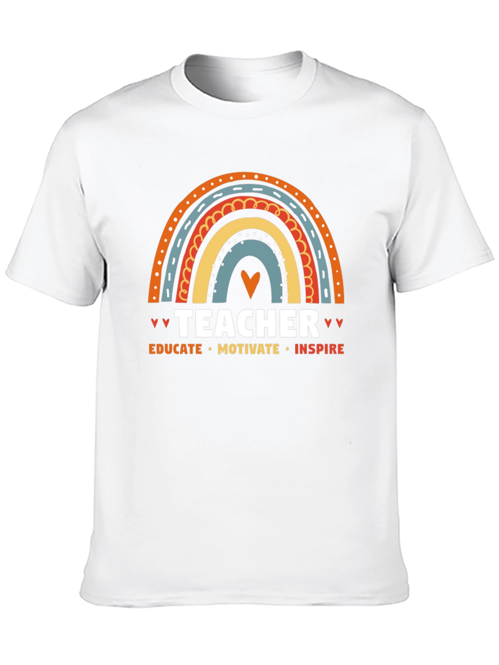 Teacher Rainbow Graphic Tee - Educate Motivate Inspire!