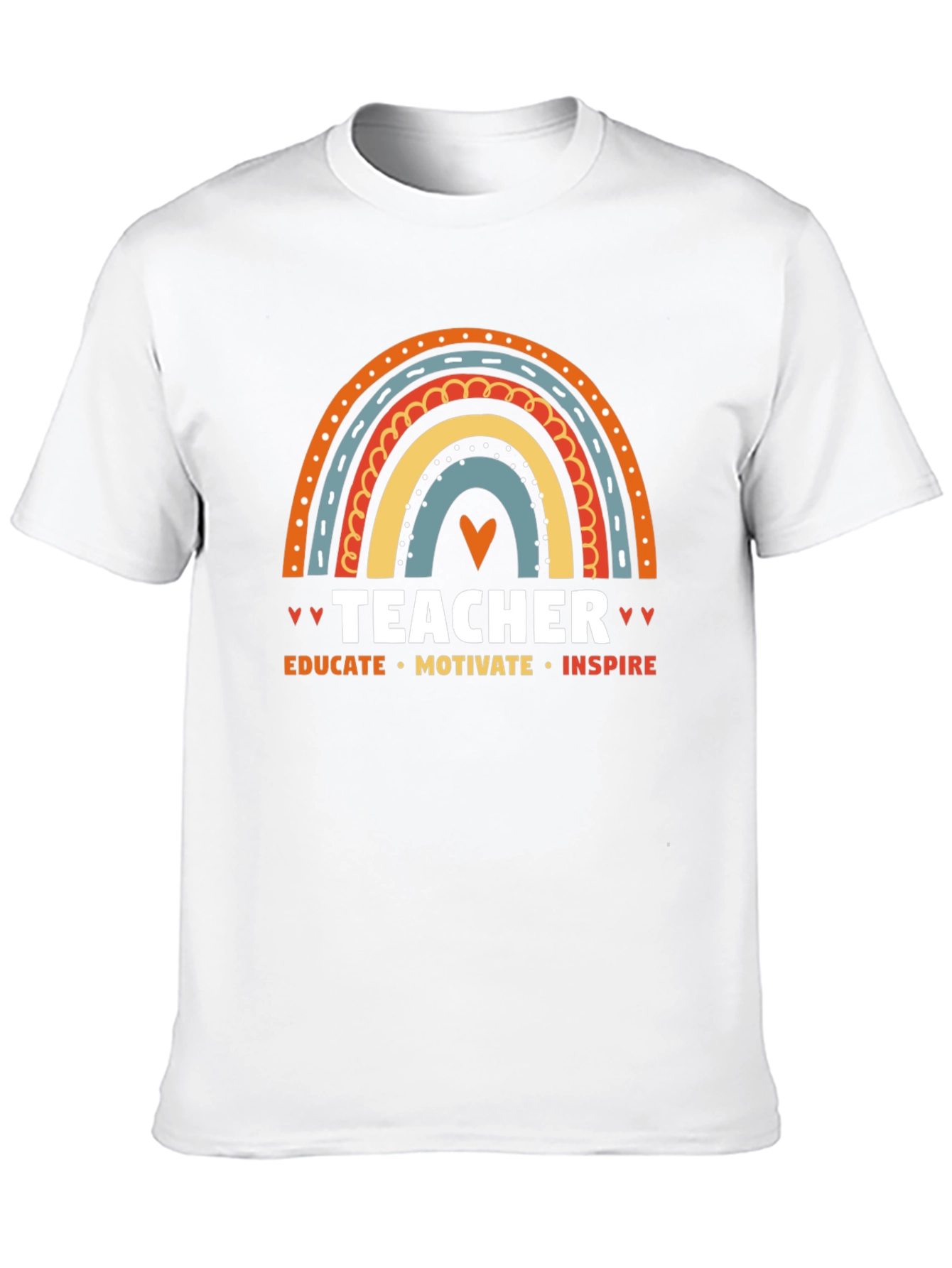 Teacher Rainbow Graphic Tee - Educate Motivate Inspire!