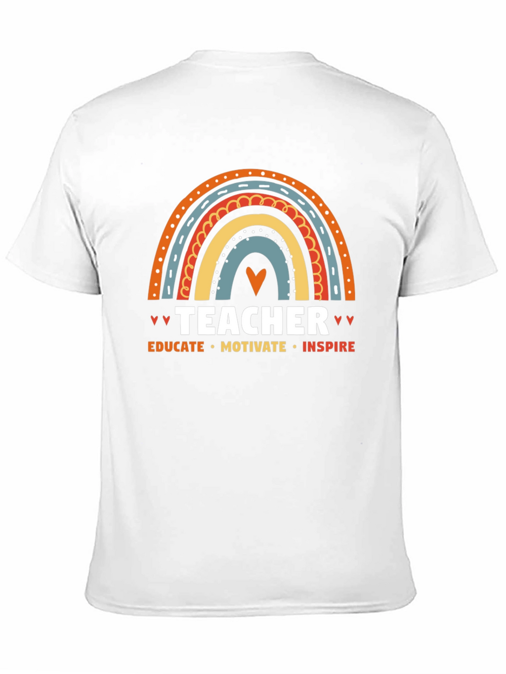 Teacher Rainbow Graphic Tee - Educate Motivate Inspire!