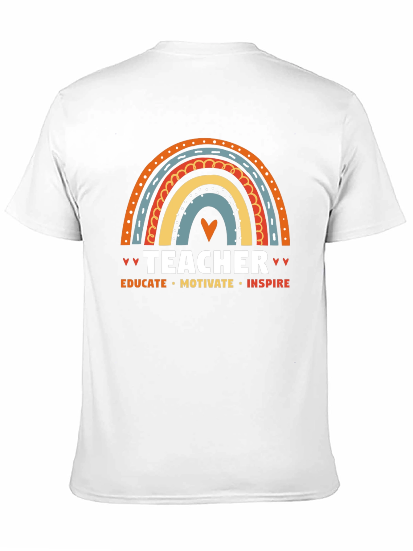 Teacher Rainbow Graphic Tee - Educate Motivate Inspire!