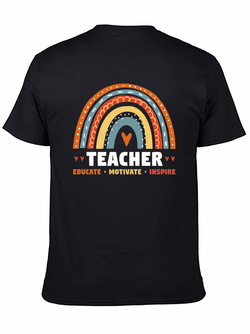 Teacher Rainbow Graphic Tee - Educate Motivate Inspire!