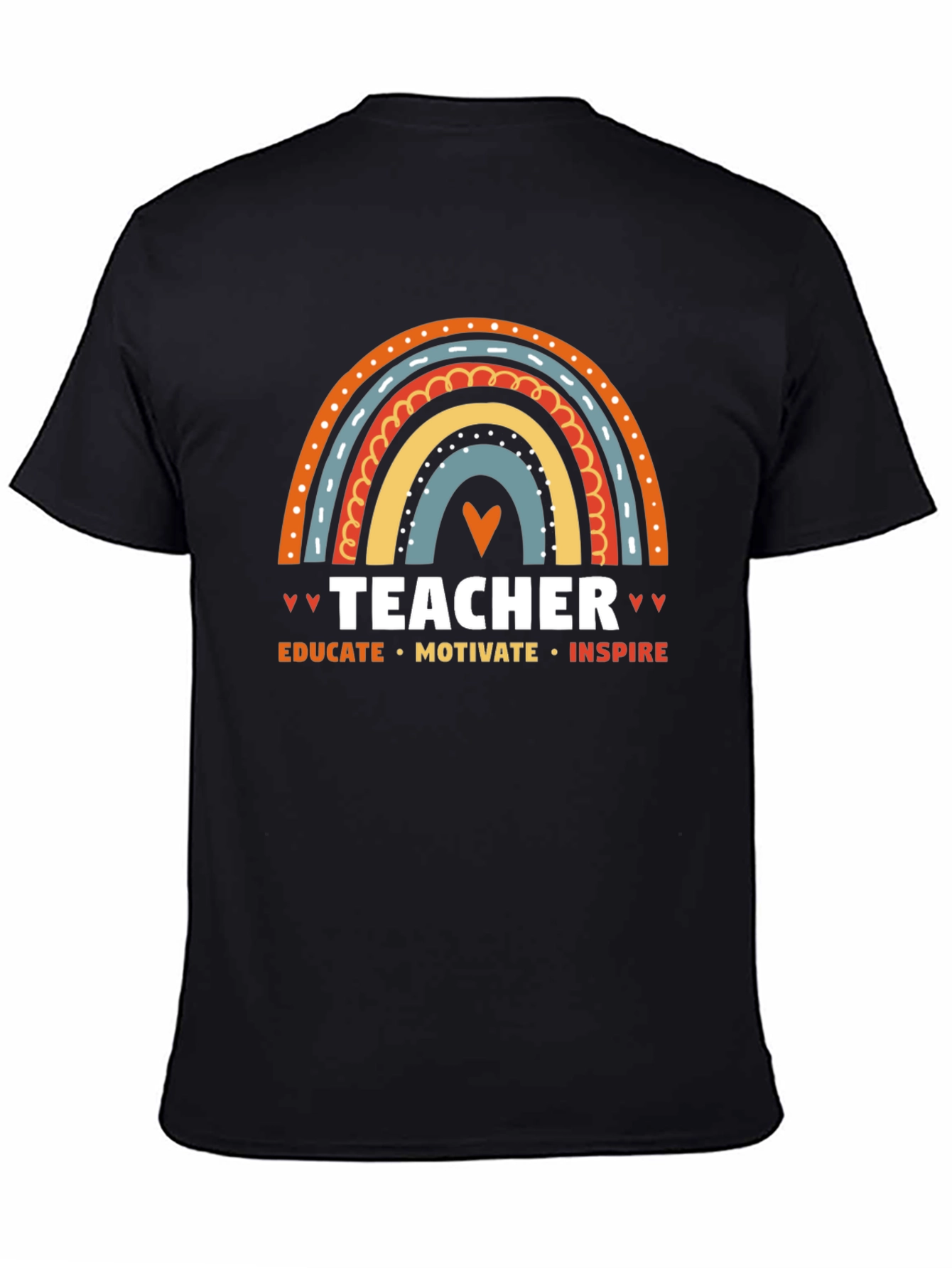 Teacher Rainbow Graphic Tee - Educate Motivate Inspire!