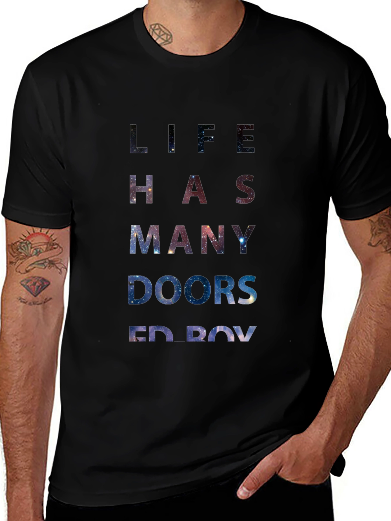 Life Has Many Doors Ed Boy Galaxy T-Shirt