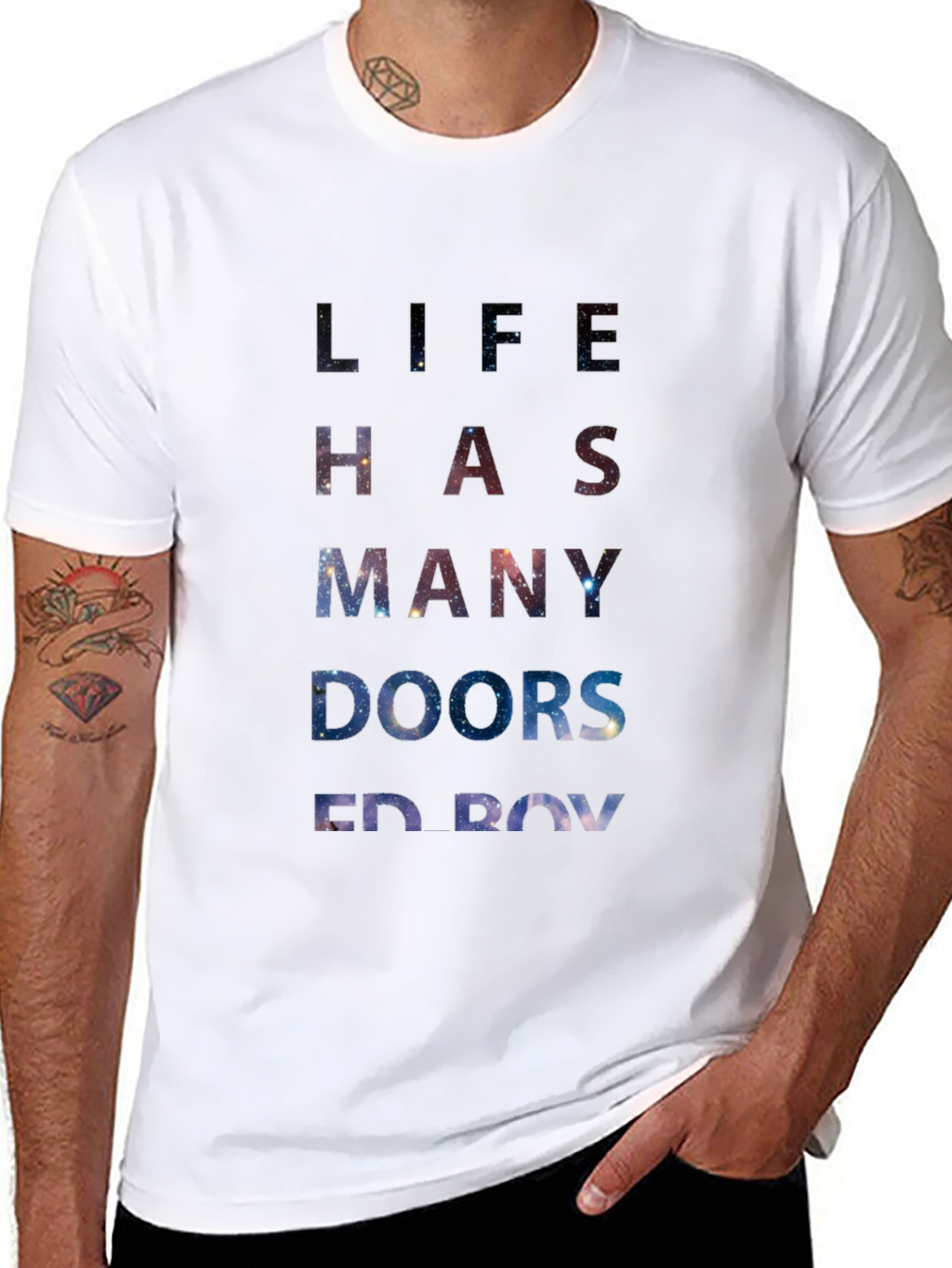 Life Has Many Doors Ed Boy Galaxy T-Shirt