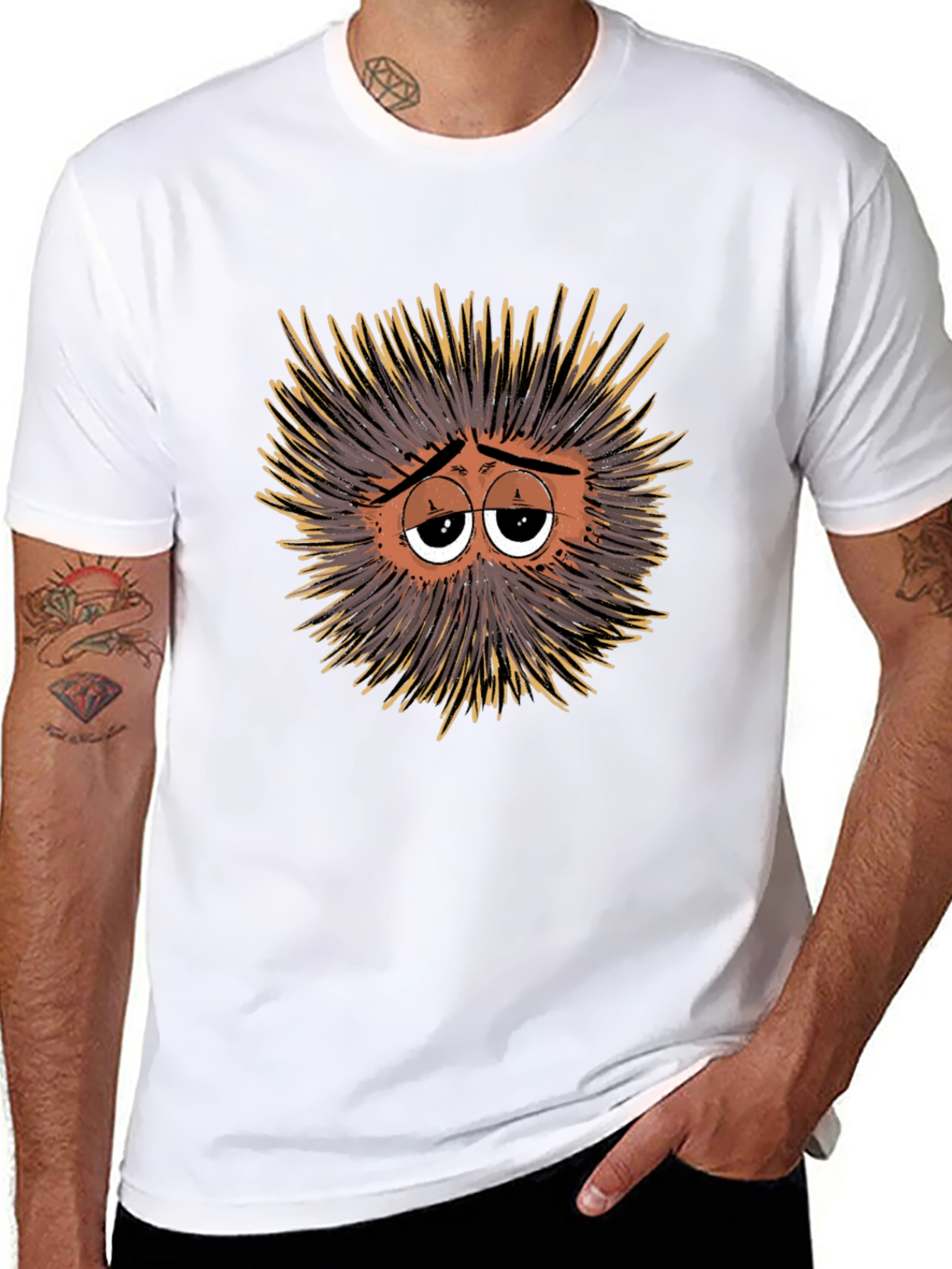 Sad Sea Urchin Graphic Tee - Black T-Shirt