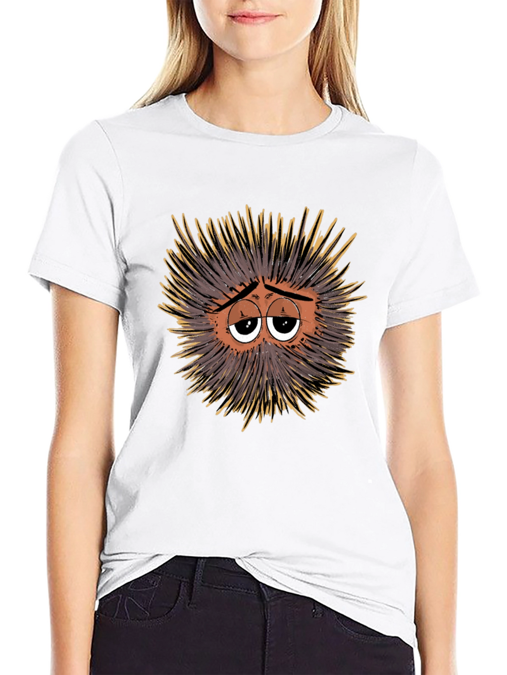 Sad Sea Urchin Graphic Tee - Black T-Shirt