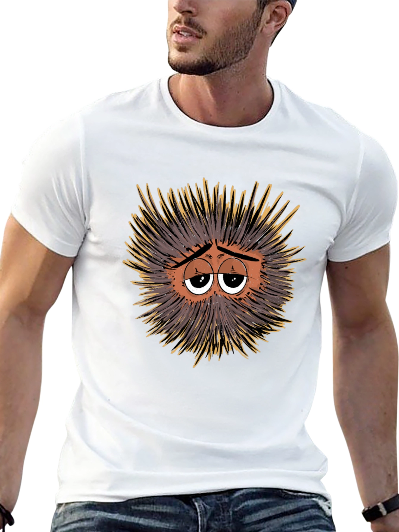 Sad Sea Urchin Graphic Tee - Black T-Shirt