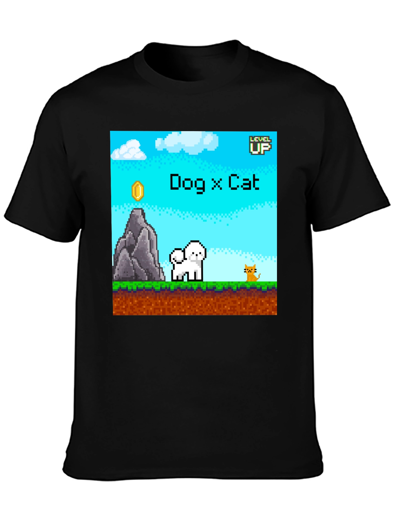 Dog x Cat Pixel Art T-Shirt - Level Up Your Style