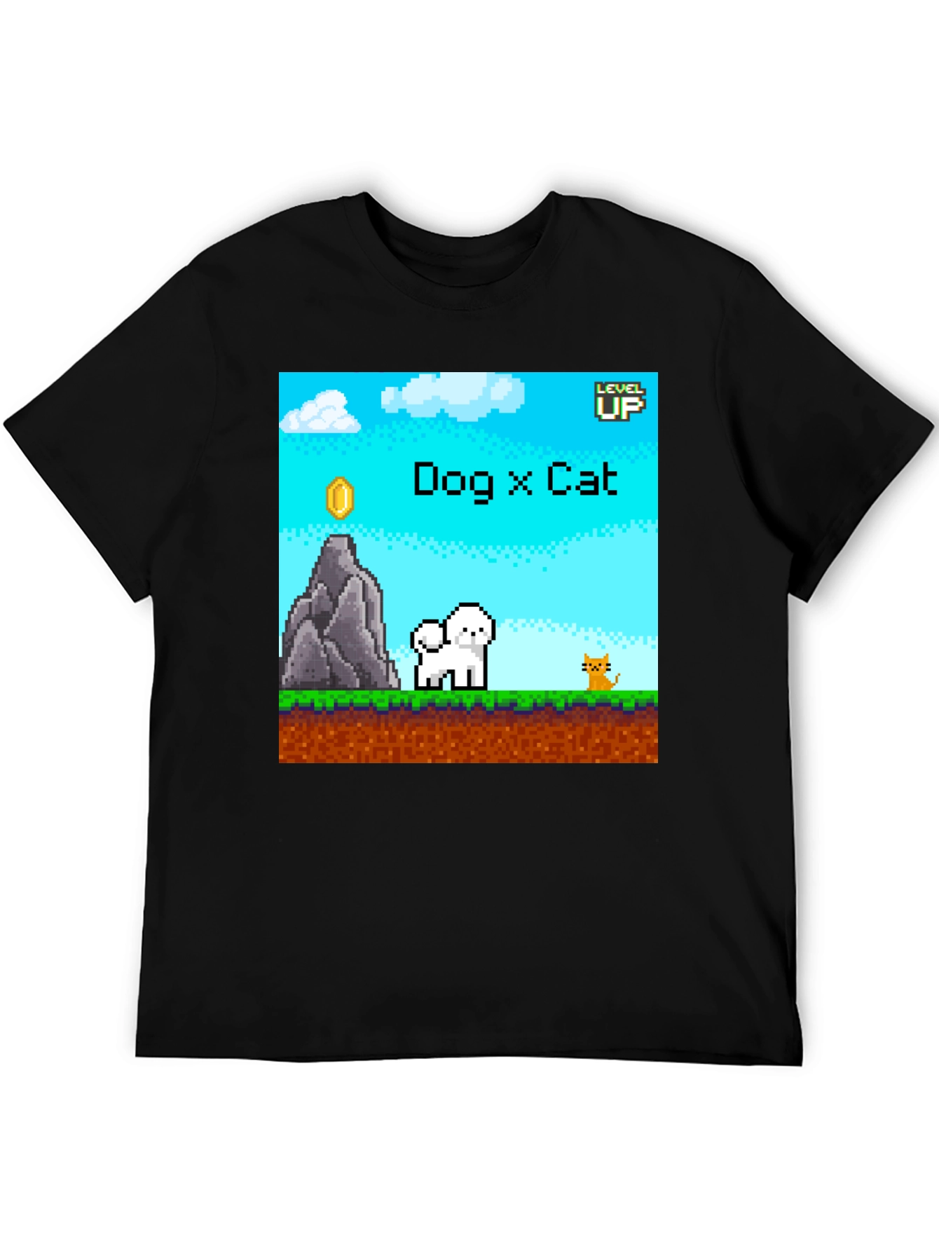 Dog x Cat Pixel Art T-Shirt - Level Up Your Style