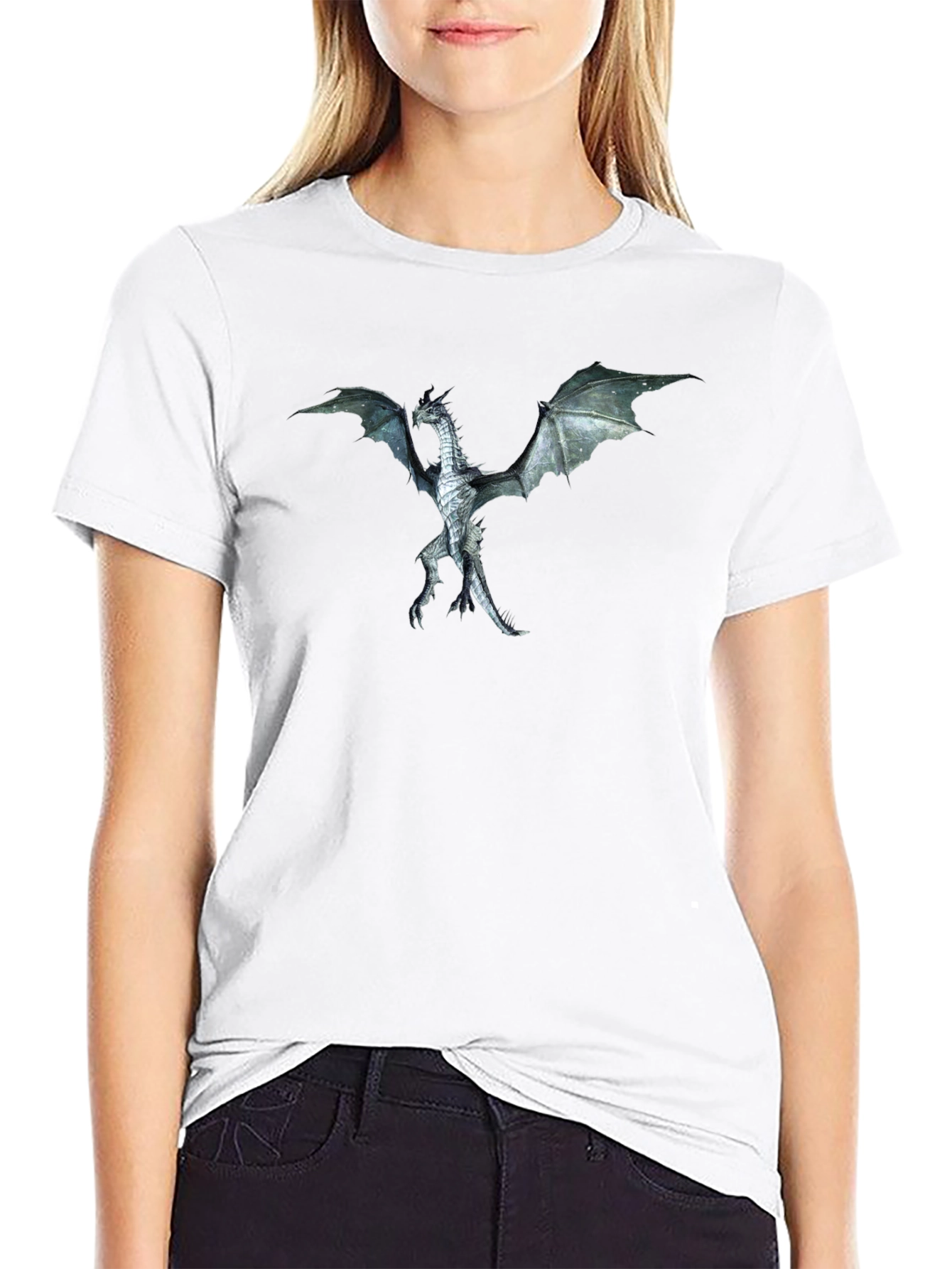 Dragon Graphic Tee - Black Crewneck T-Shirt