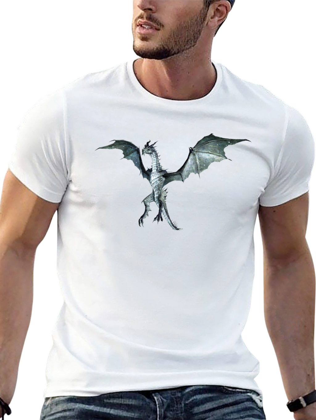Dragon Graphic Tee - Black Crewneck T-Shirt