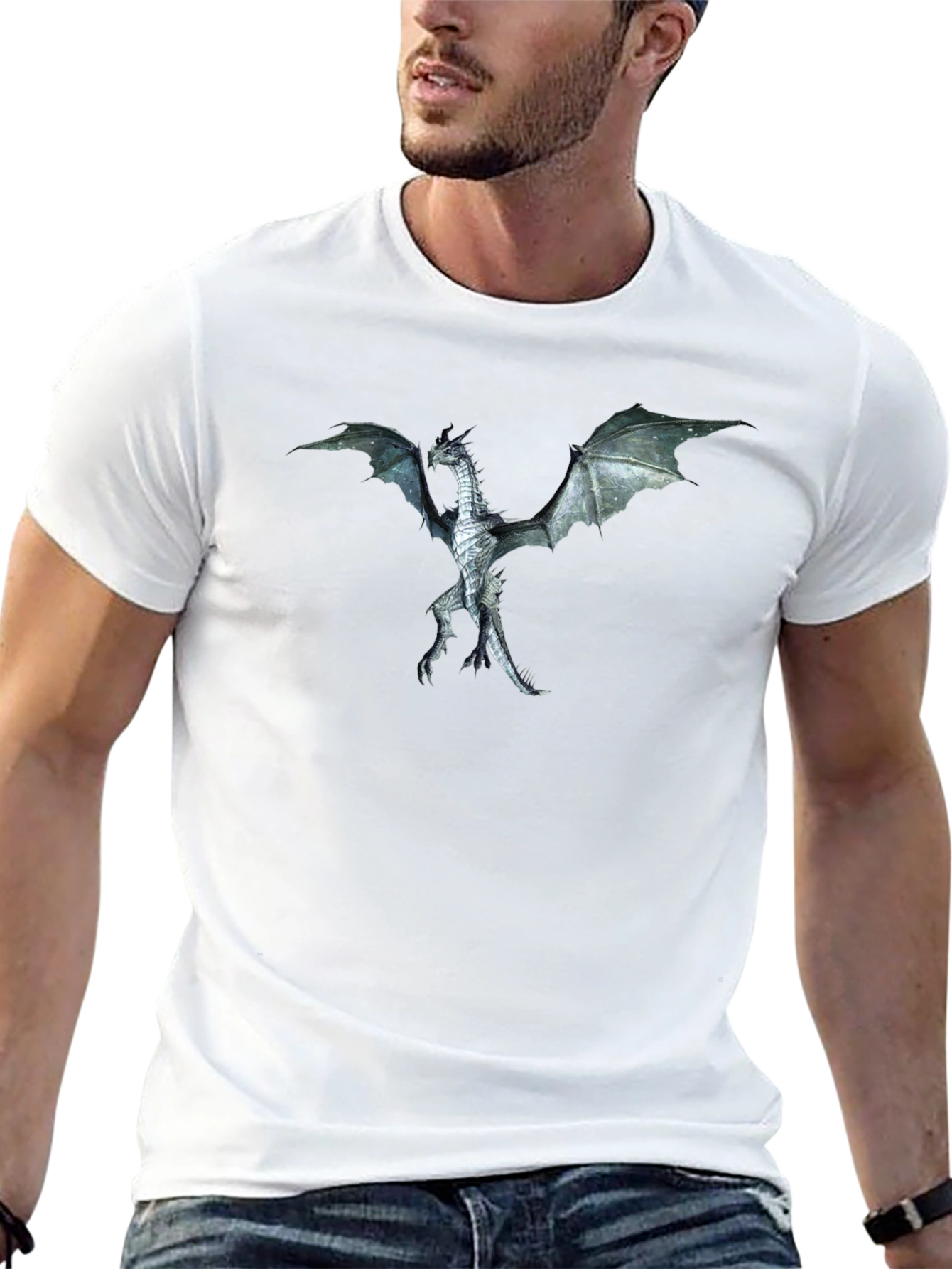 Dragon Graphic Tee - Black Crewneck T-Shirt