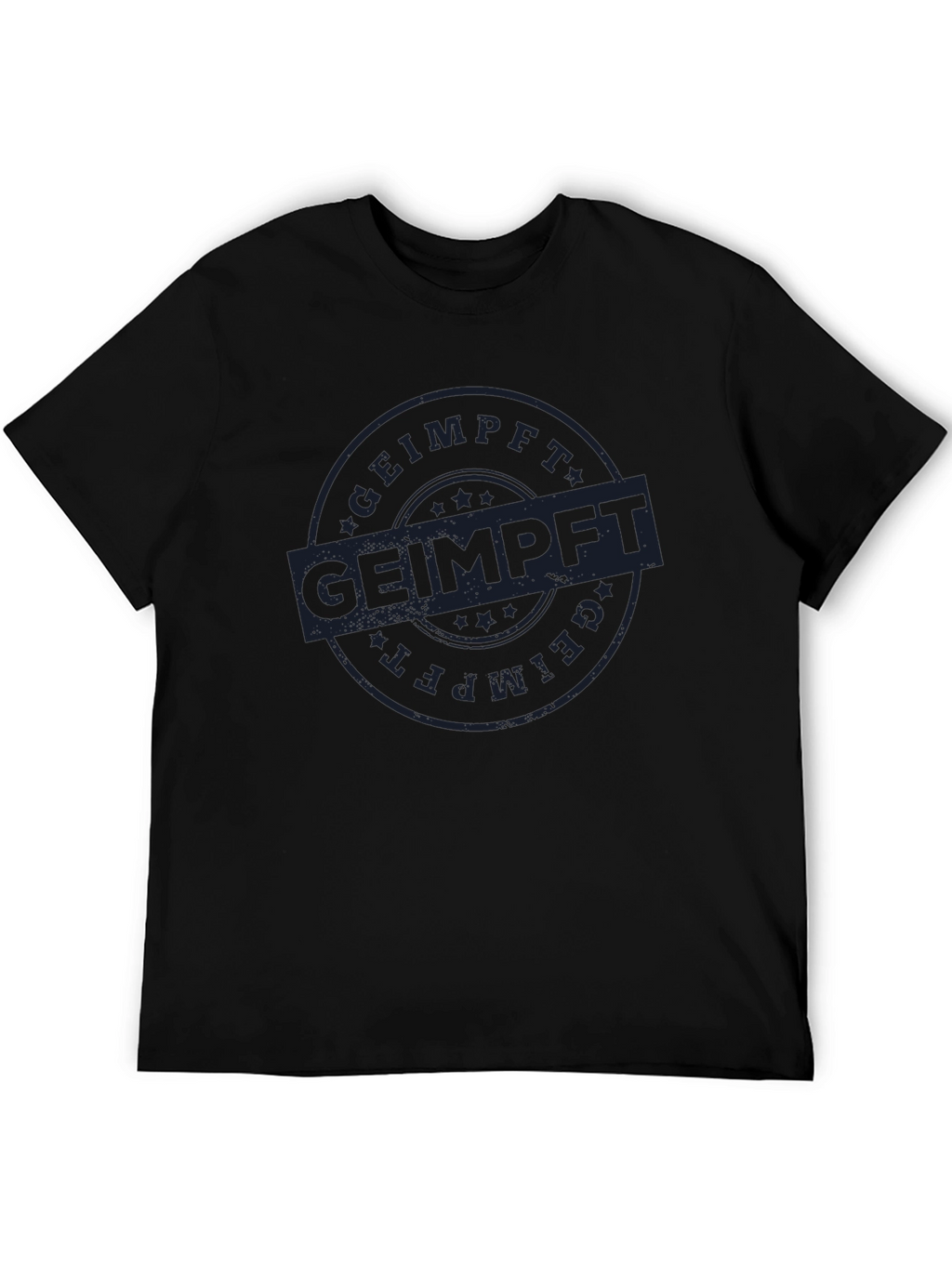 Geimpft T-Shirt - Black Cotton Vaccinated Tee