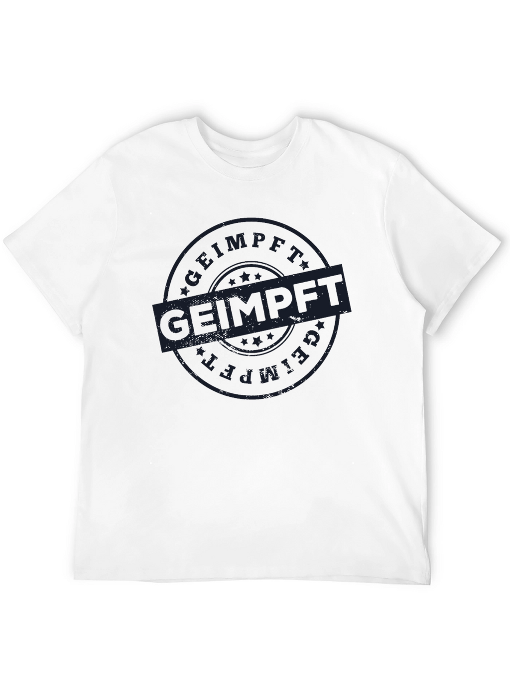 Geimpft T-Shirt - Black Cotton Vaccinated Tee