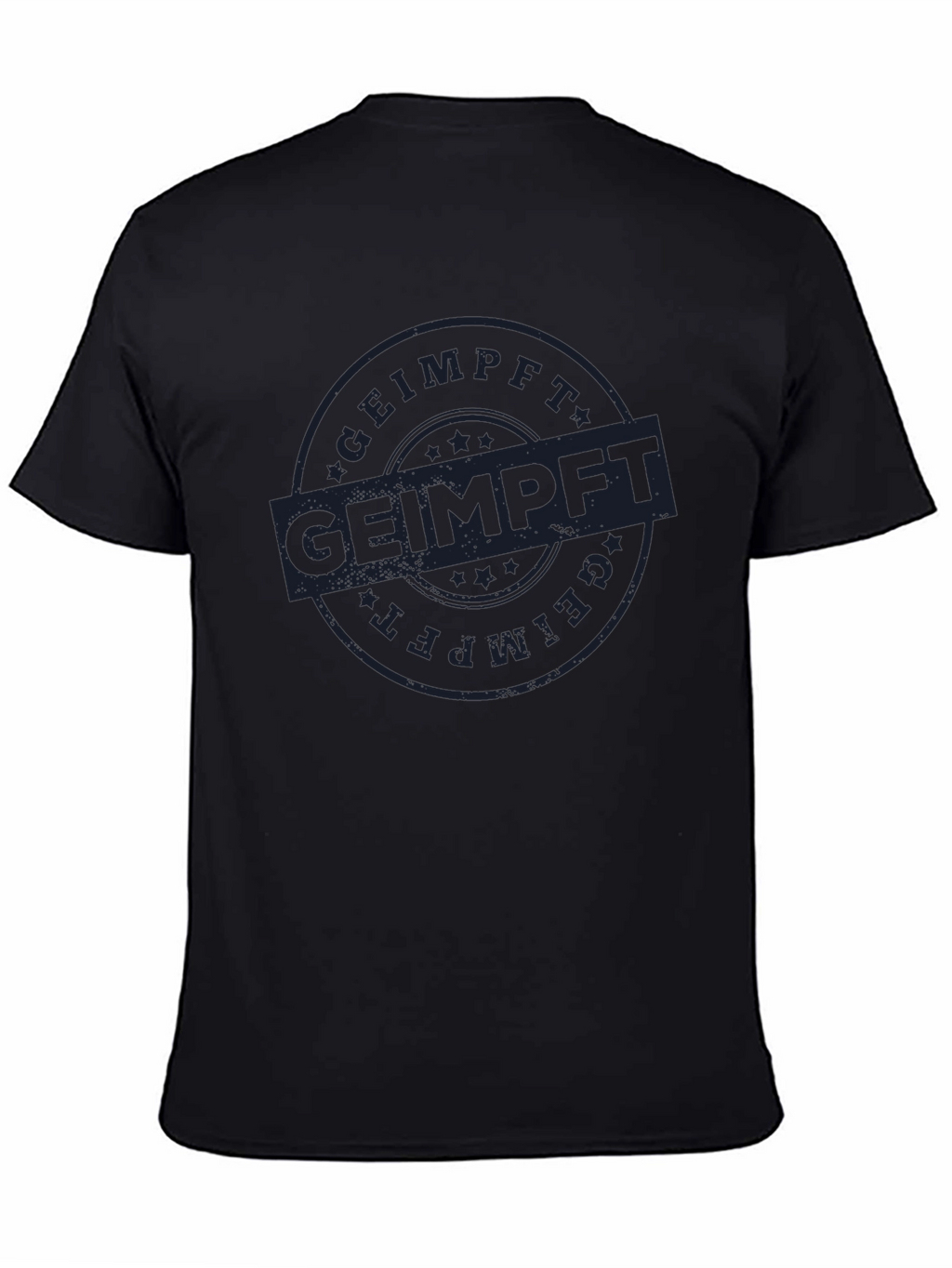 Geimpft T-Shirt - Black Cotton Vaccinated Tee