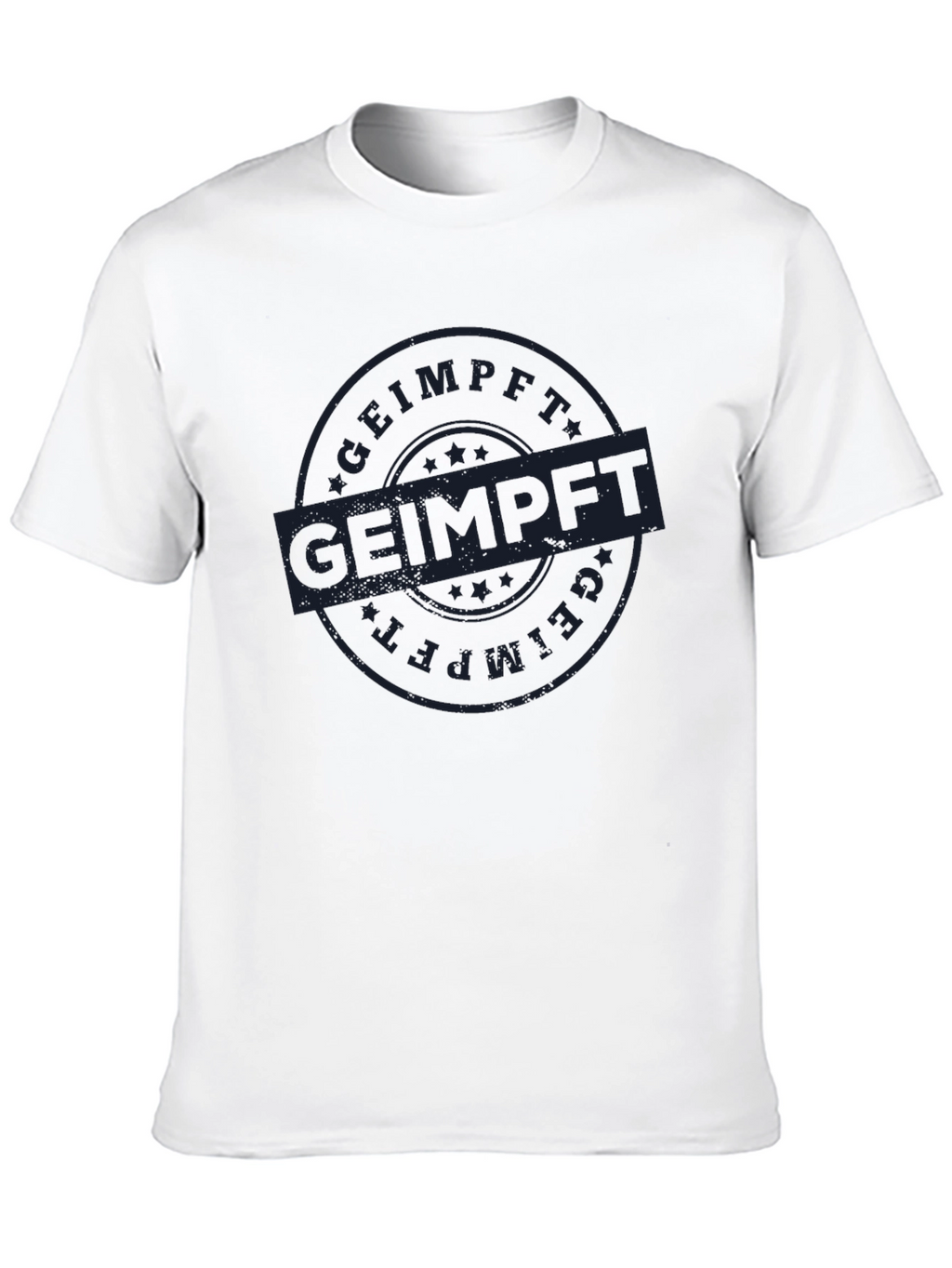 Geimpft T-Shirt - Black Cotton Vaccinated Tee