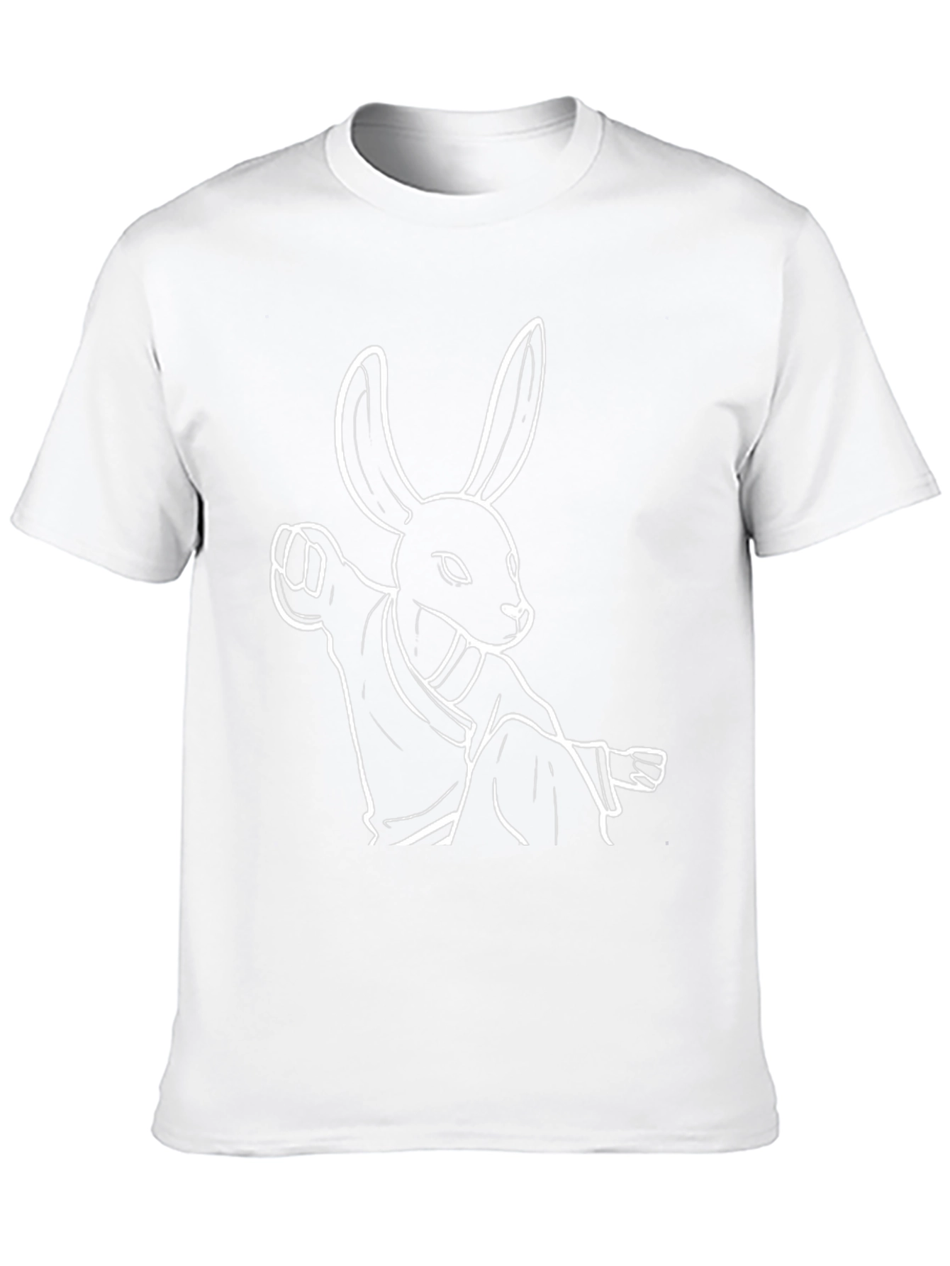 Kung Fu Rabbit T-Shirt - Black Cotton Graphic Tee