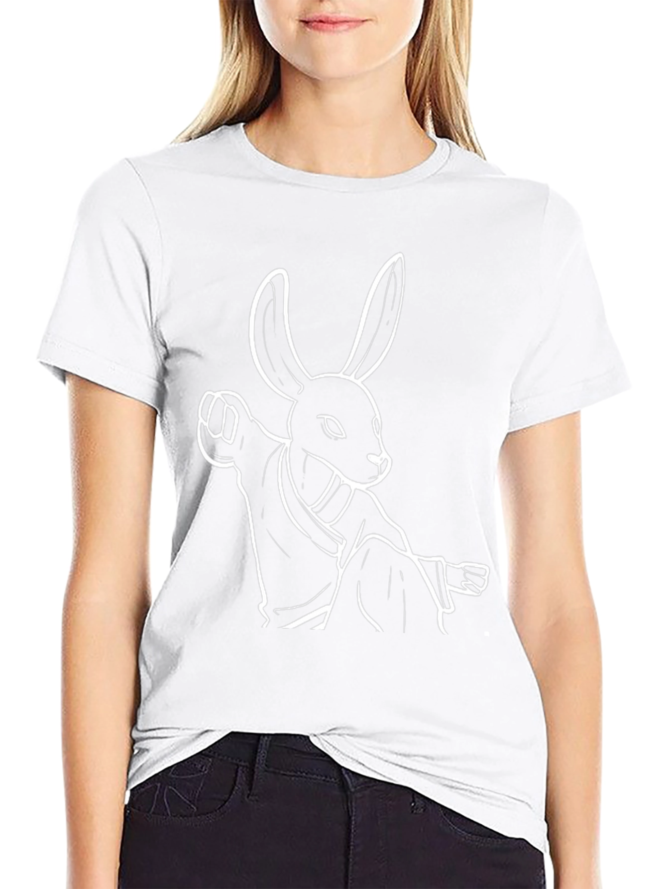 Kung Fu Rabbit T-Shirt - Black Cotton Graphic Tee