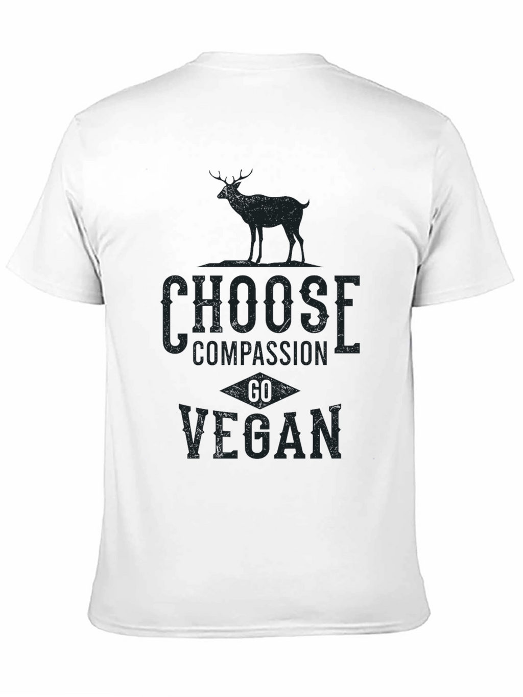 Vegan Compassion Tee - Deer Graphic Print T-Shirt