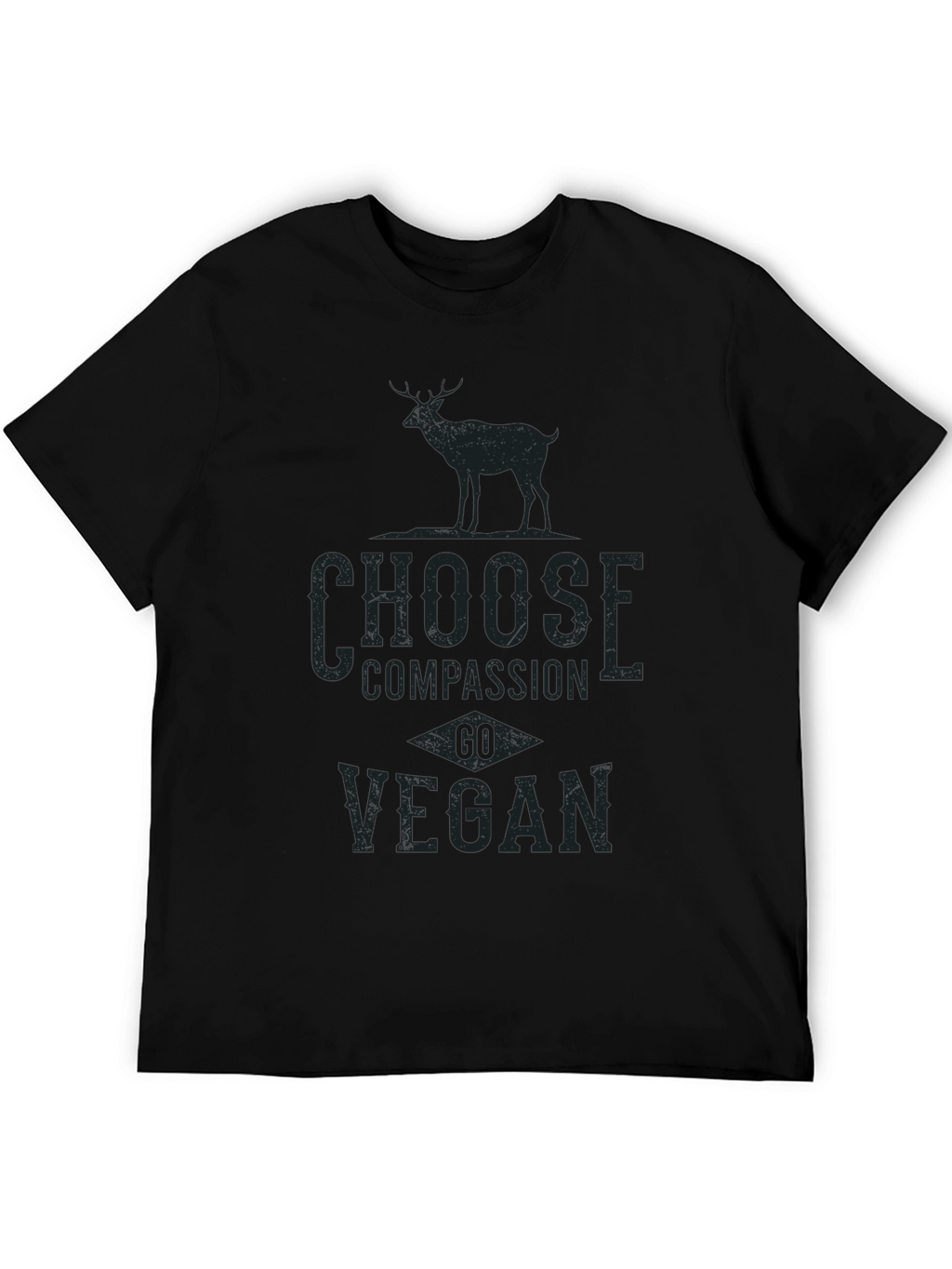 Vegan Compassion Tee - Deer Graphic Print T-Shirt