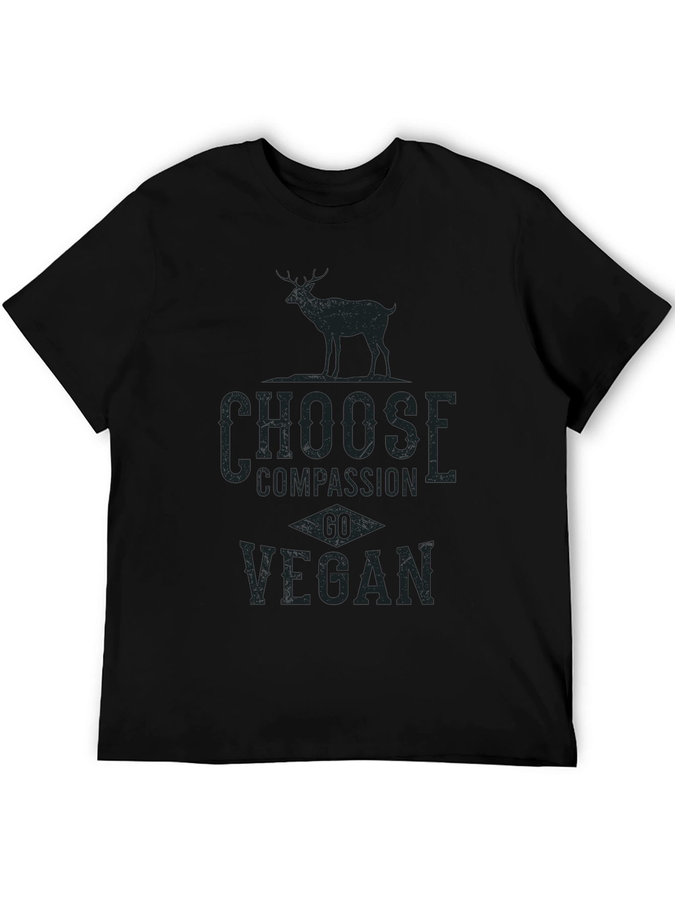 Vegan Compassion Tee - Deer Graphic Print T-Shirt