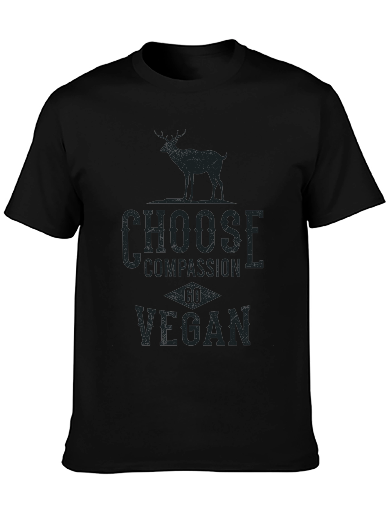 Vegan Compassion Tee - Deer Graphic Print T-Shirt