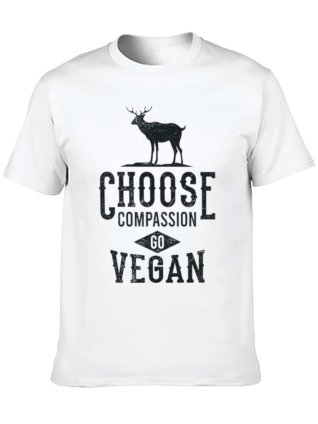 Vegan Compassion Tee - Deer Graphic Print T-Shirt